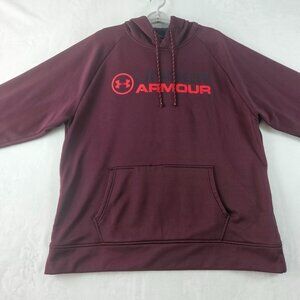 Under Armour Men's Size XL Hoodie Burgundy Coldgear Storm Loose Fit